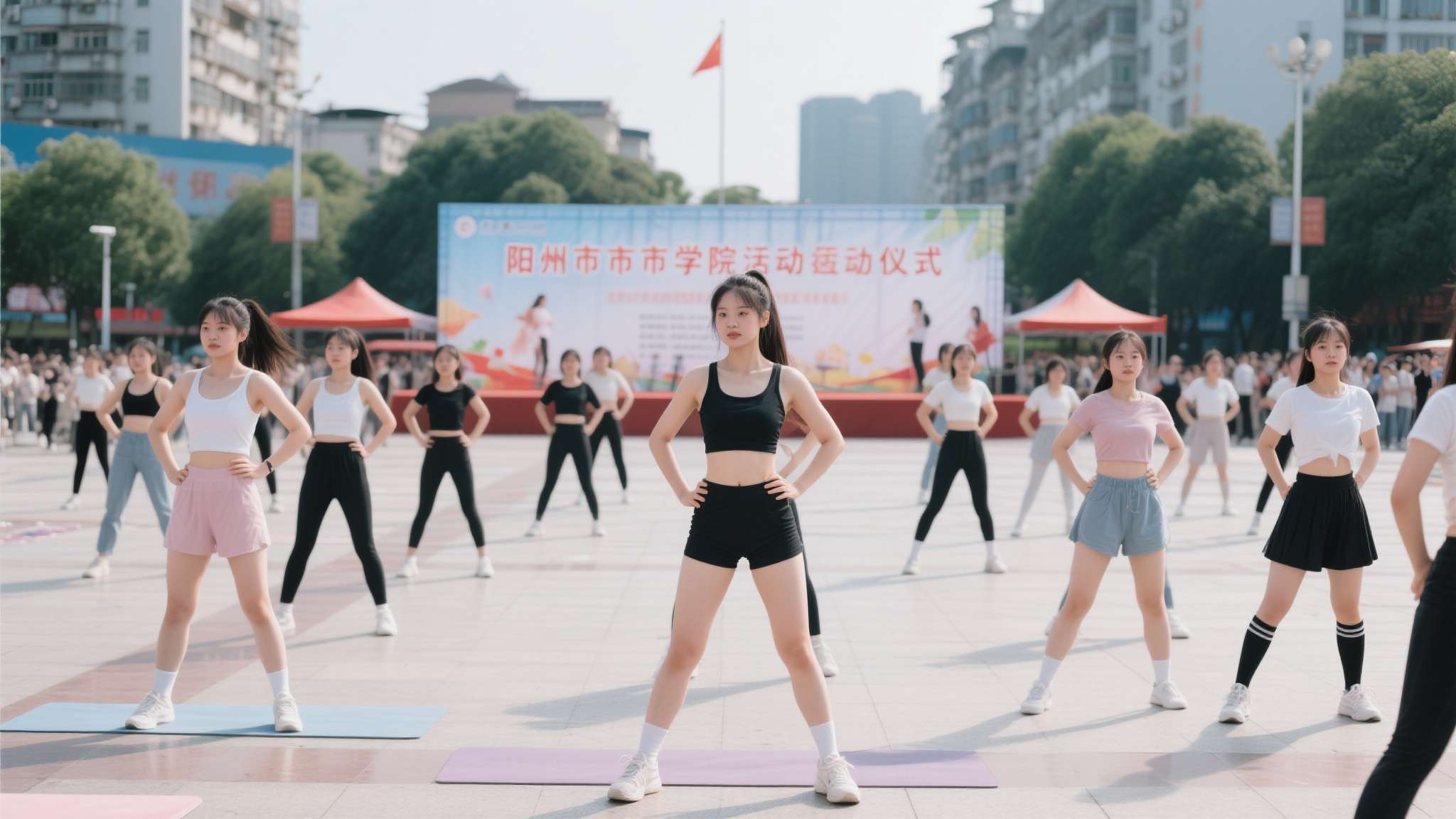 中场湖南永州表演队激情开跳,湖南“辣妹子”颜值普遍这么高的吗